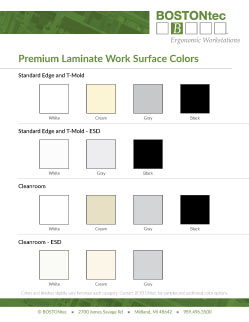 Premium laminate worksurface color options